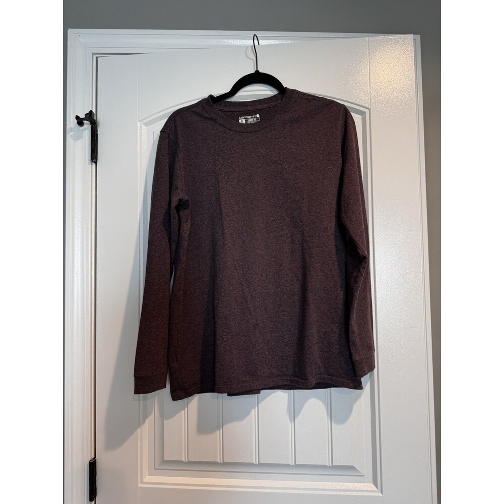 Carhartt Women’s M Dearborn Loose Fit Long Sleeve Logo Shirt Burgundy 103401
